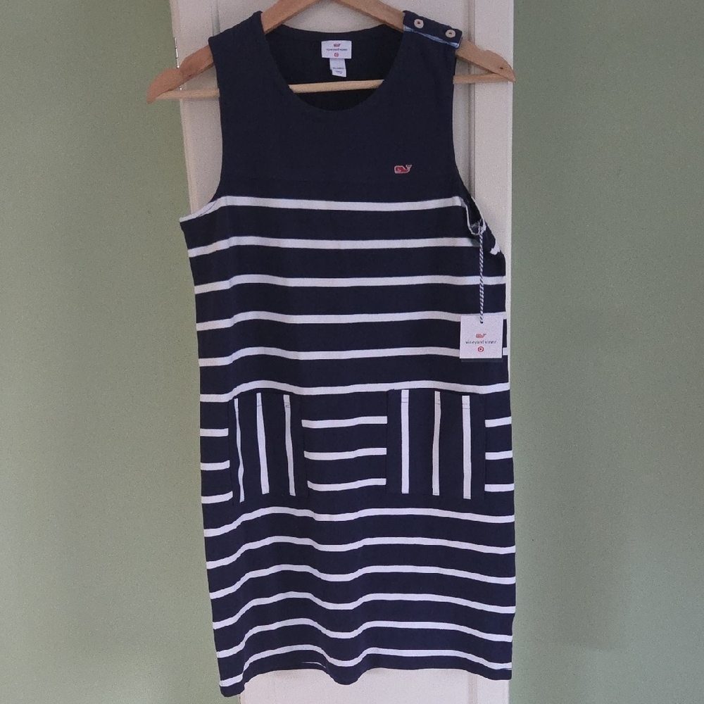 Vineyard Vines Navy and White Striped Mini Dress